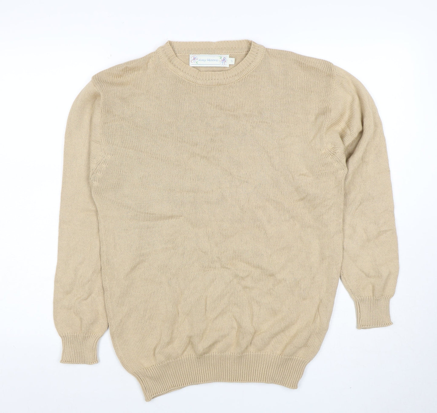 Womens UK Size S Amy Moore Beige Pullover Jumper