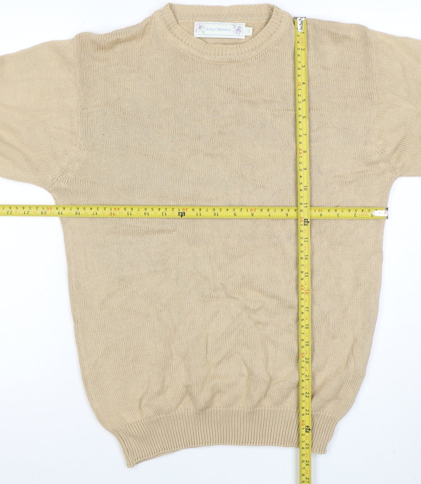 Womens UK Size S Amy Moore Beige Pullover Jumper