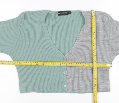 Womens UK Size M PRETTYLITTLETHING Multicoloured Cardigan Jumper