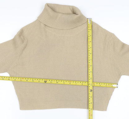 Womens UK Size 14 PRETTYLITTLETHING Beige Pullover Jumper