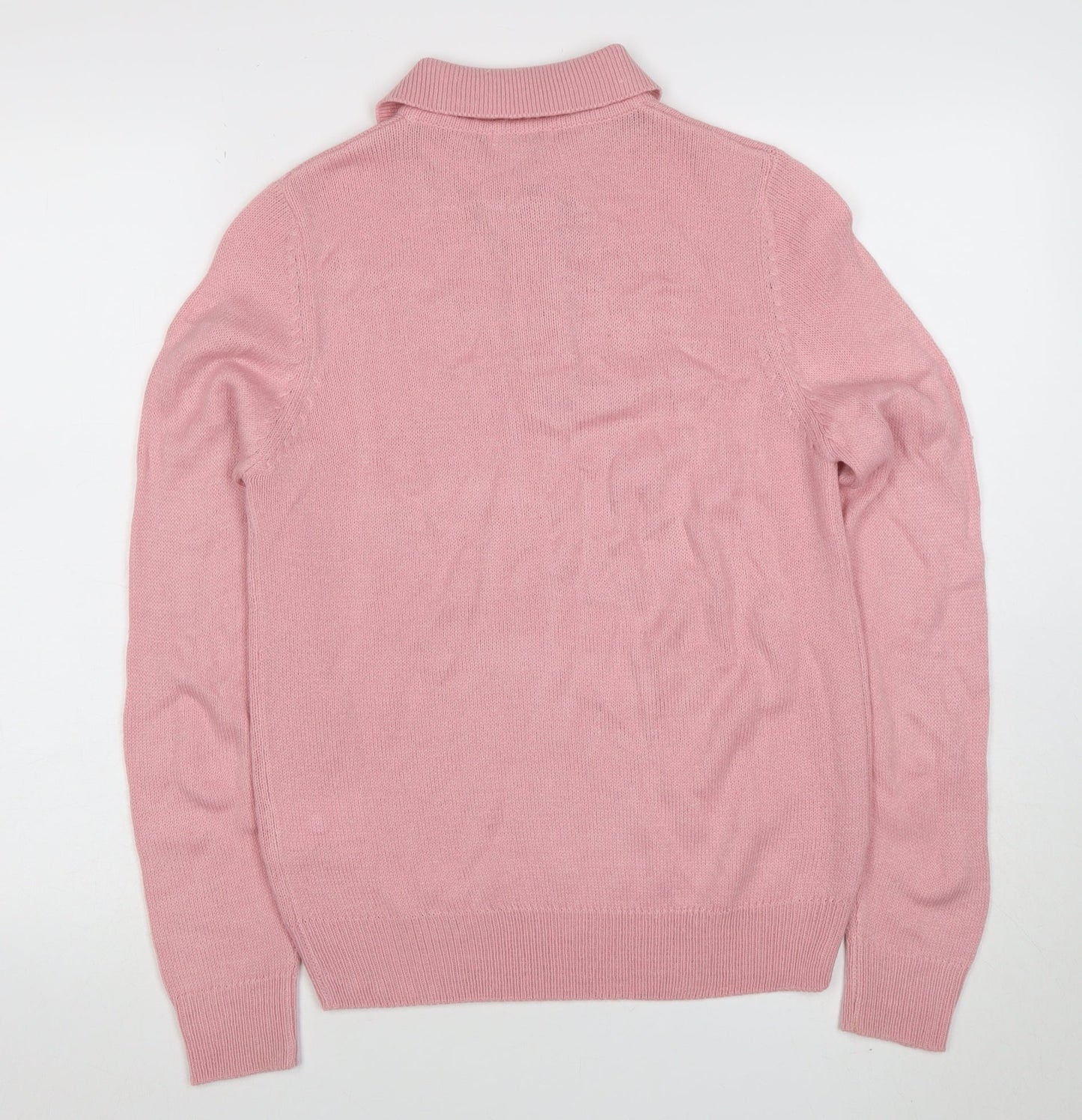 Womens UK Size S Damart Pink Henley Jumper