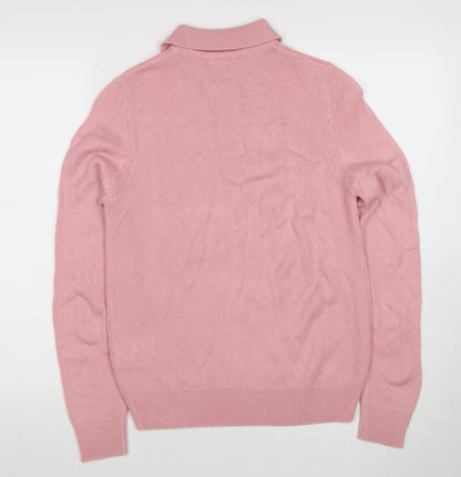 Womens UK Size S Damart Pink Henley Jumper