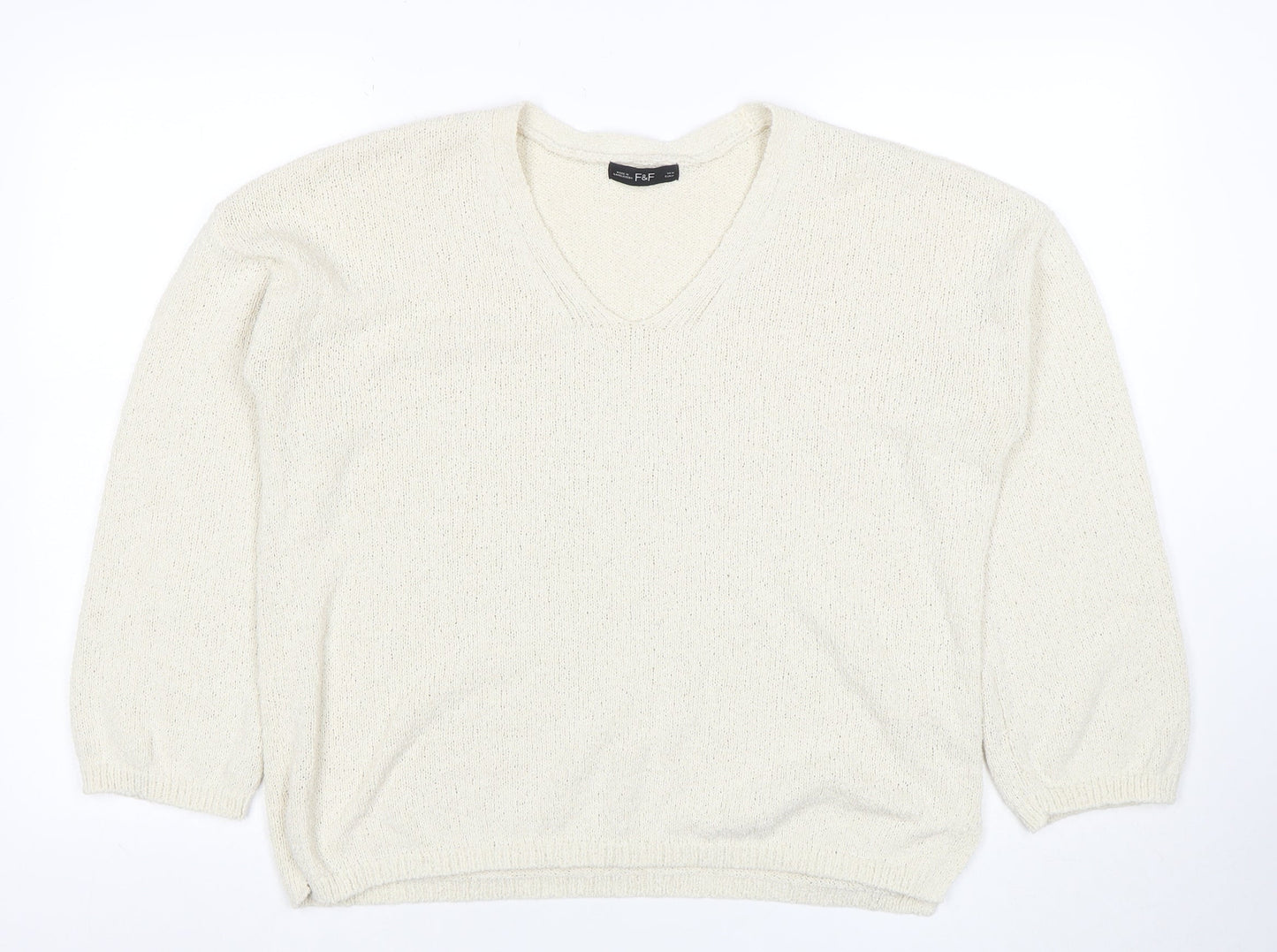 Womens UK Size M F&F Ivory Pullover Jumper
