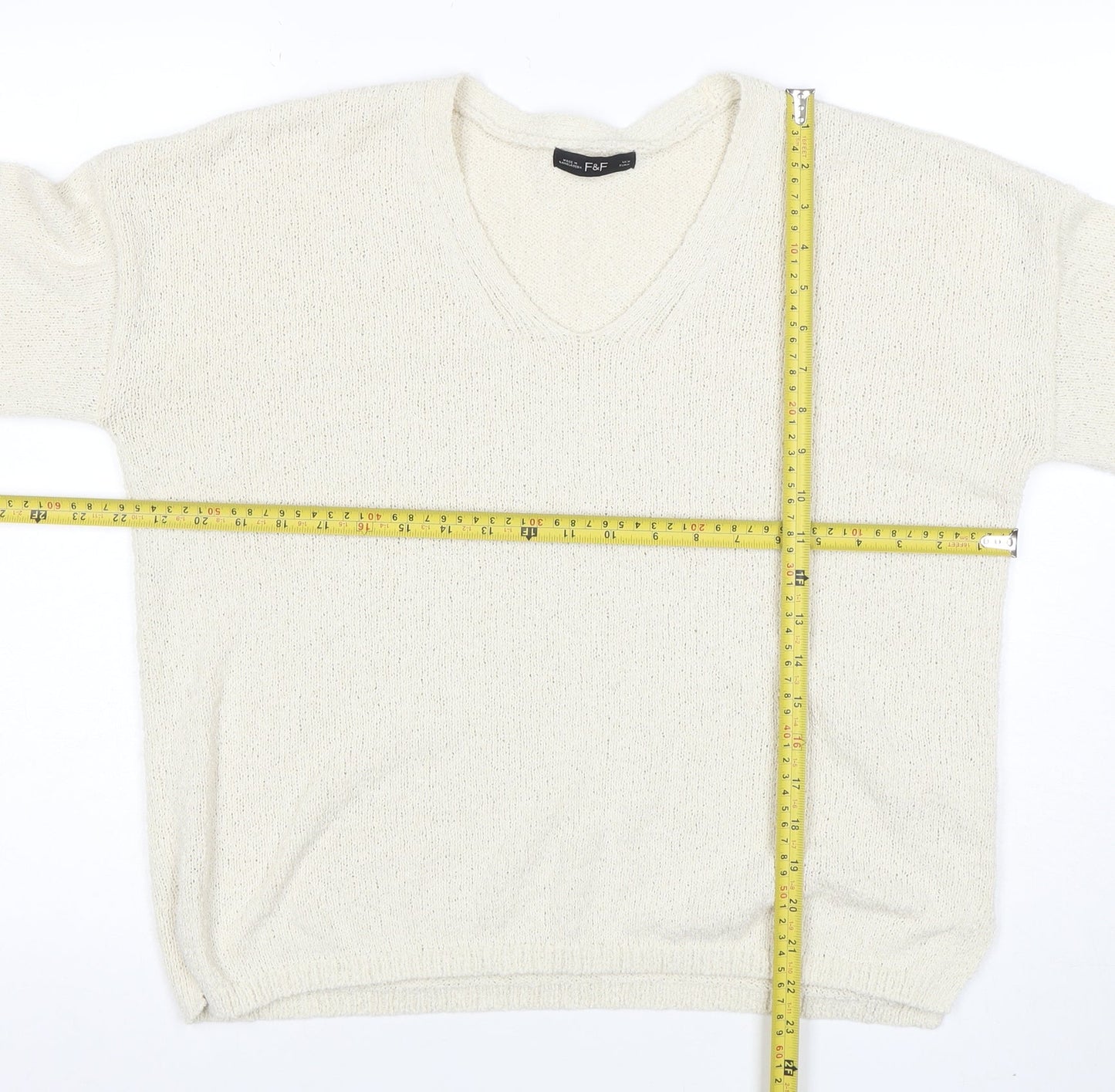 Womens UK Size M F&F Ivory Pullover Jumper