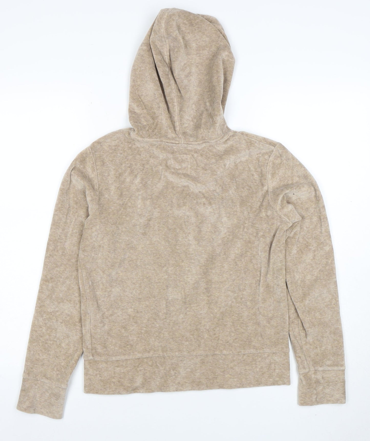 Womens UK Size M Fun Jeans Beige Full Zip Hoodie
