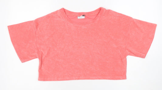 Womens UK Size 12 ASOS DESIGN Pink Cropped T-Shirt