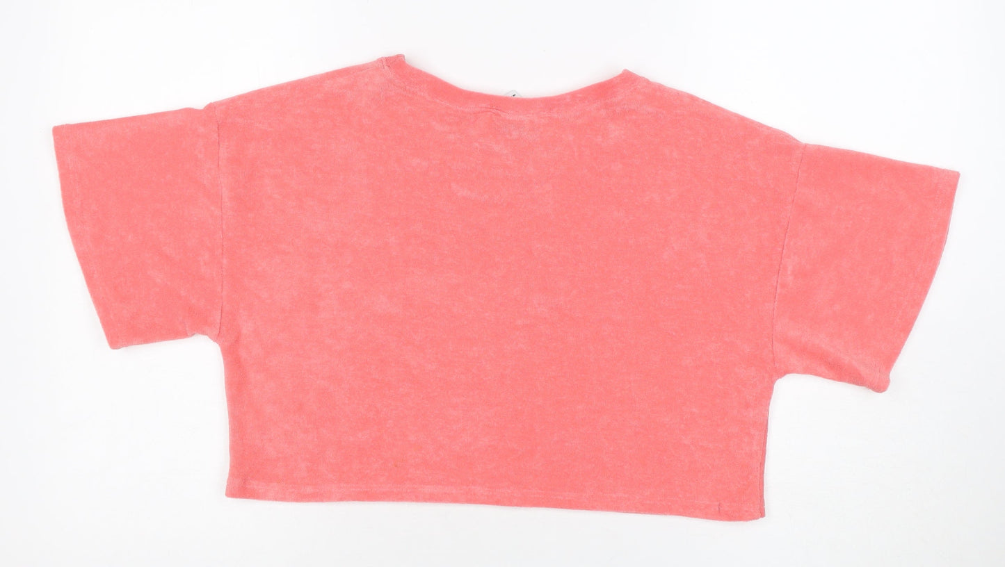 Womens UK Size 12 ASOS DESIGN Pink Cropped T-Shirt