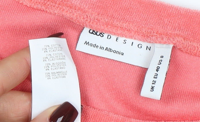 Womens UK Size 12 ASOS DESIGN Pink Cropped T-Shirt