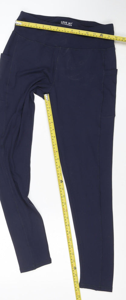 Womens UK Size M Love My Fashions Slim Fit Leggings Blue Leggings