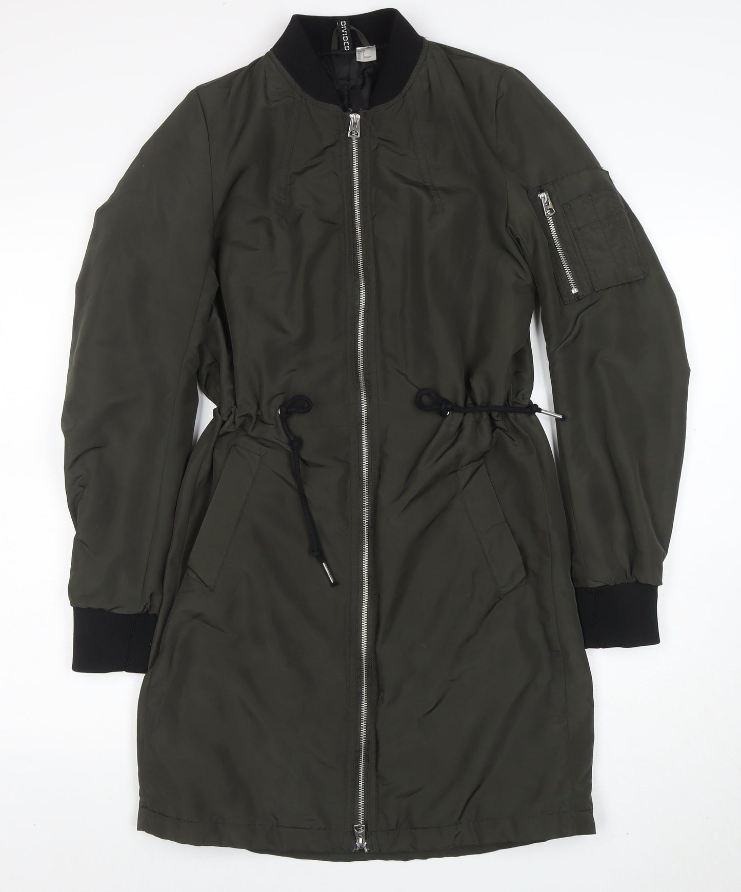 Womens UK Size 6 H&M Green Bomber Jacket