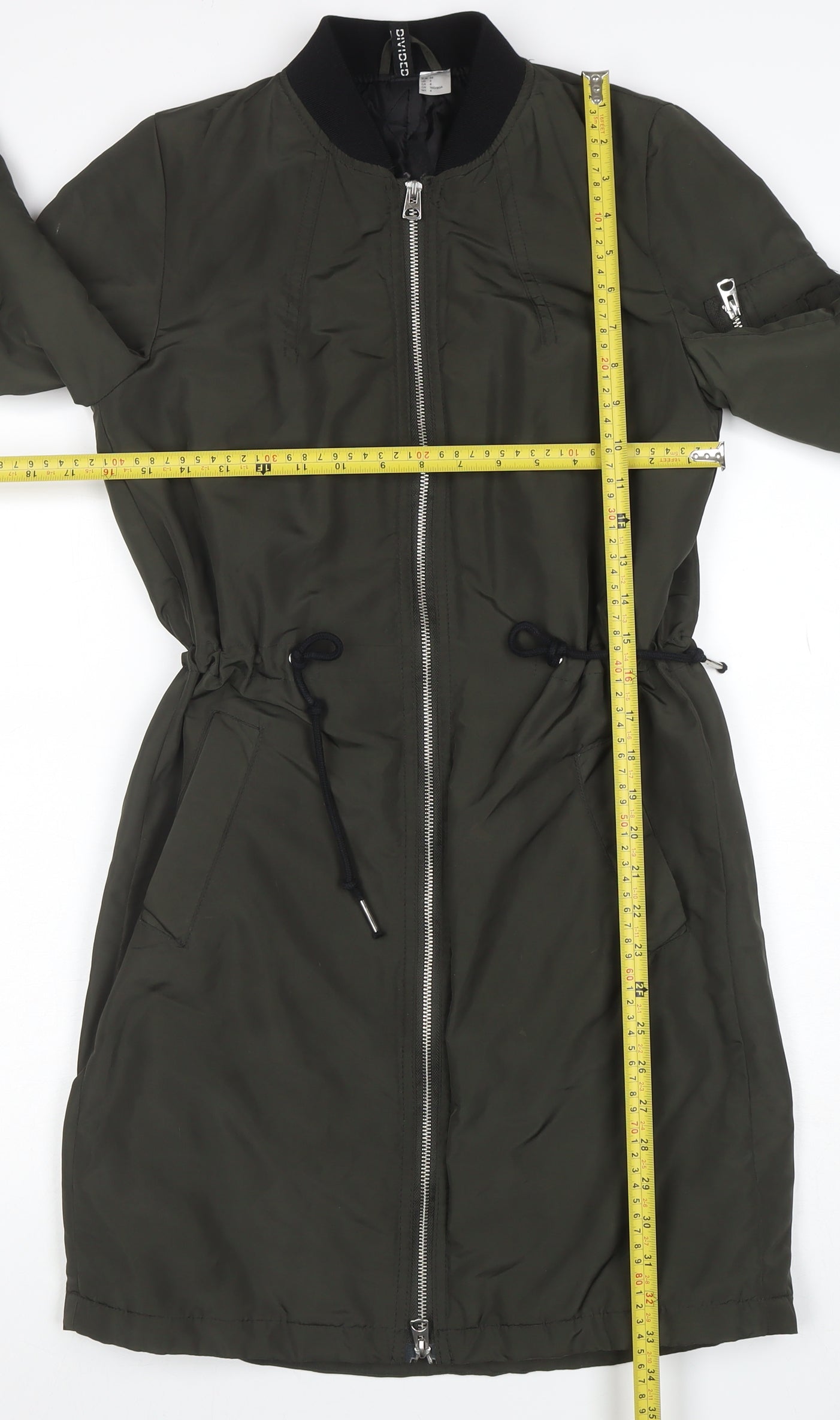 Womens UK Size 6 H&M Green Bomber Jacket
