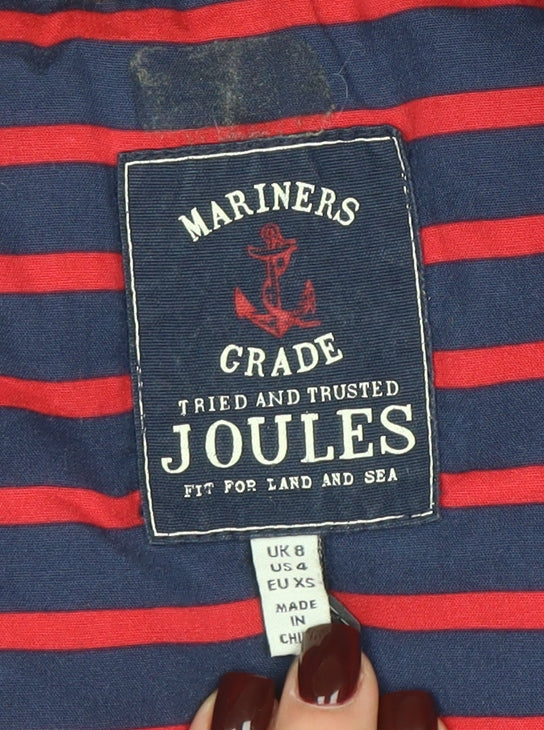 Joules Womens Navy Hooded Puffer Waistcoat Gilet XS UK 8