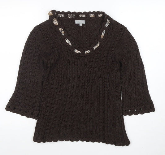 Womens UK Size M Marks and Spencer Brown Pullover Jumper