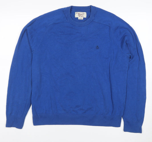 Mens UK Size L Original Penguin Blue Pullover Jumper