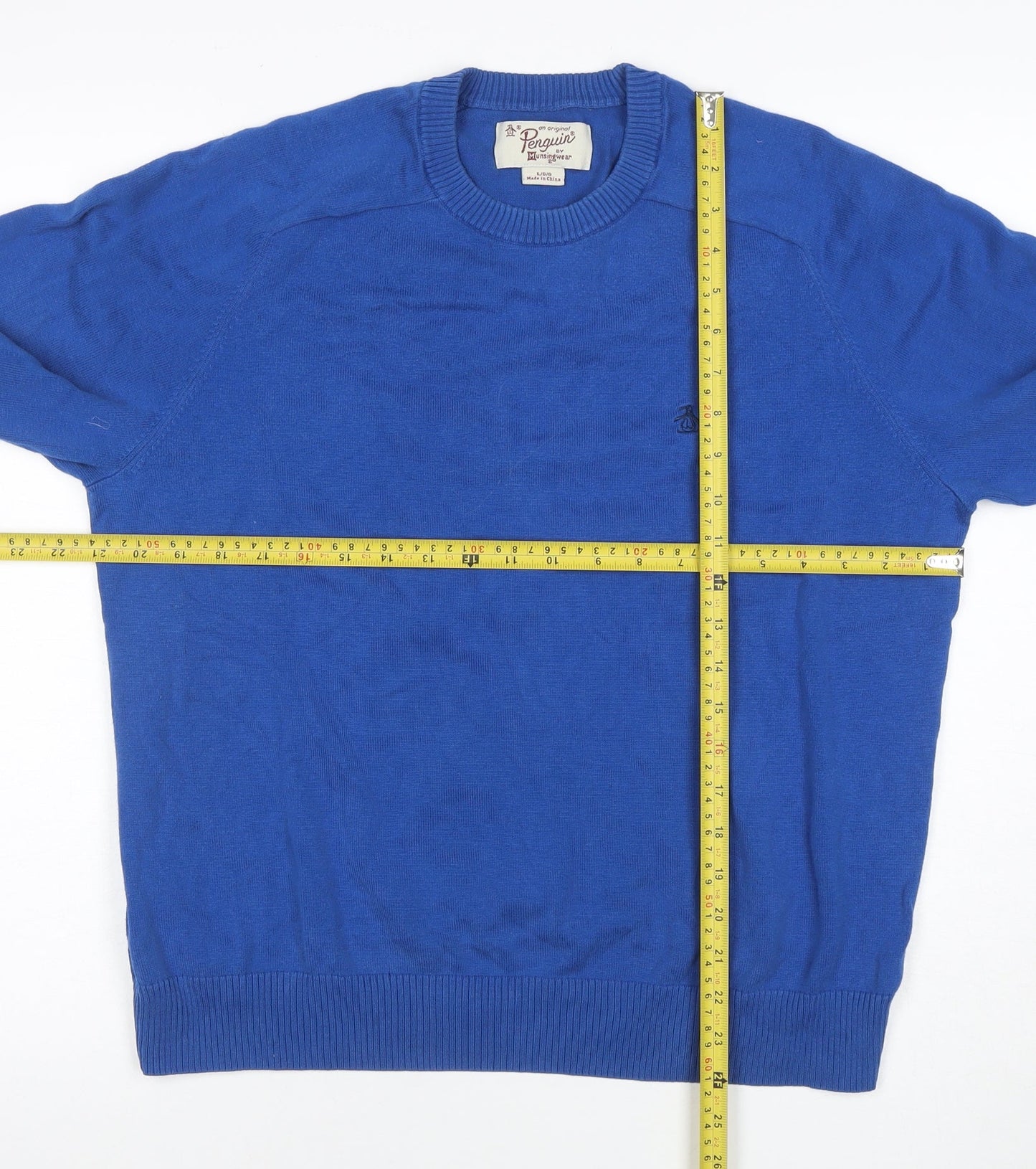 Mens UK Size L Original Penguin Blue Pullover Jumper