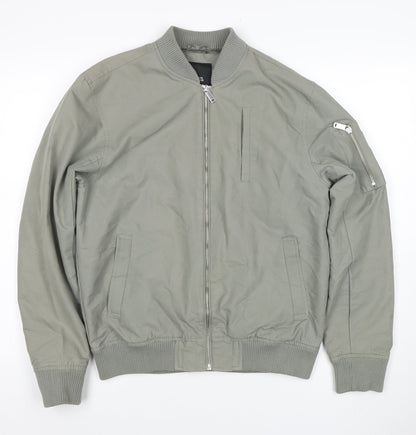 Mens UK Size M River Island Grey Bomber Jacket