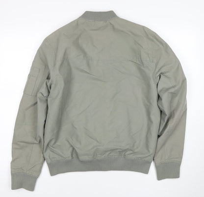 Mens UK Size M River Island Grey Bomber Jacket