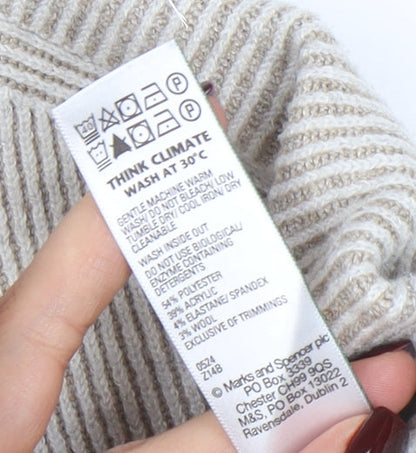 Womens UK Size XS Marks and Spencer Beige Pullover Jumper