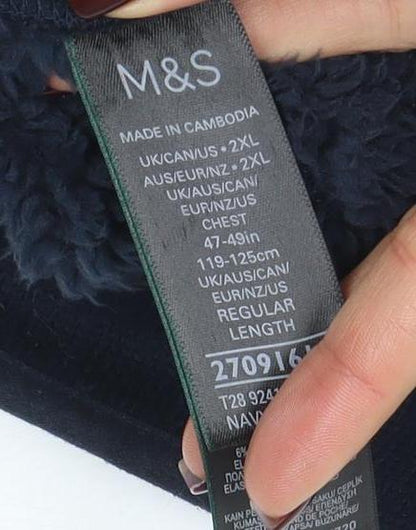 Mens UK Size 2XL Marks and Spencer Blue Basic Jacket