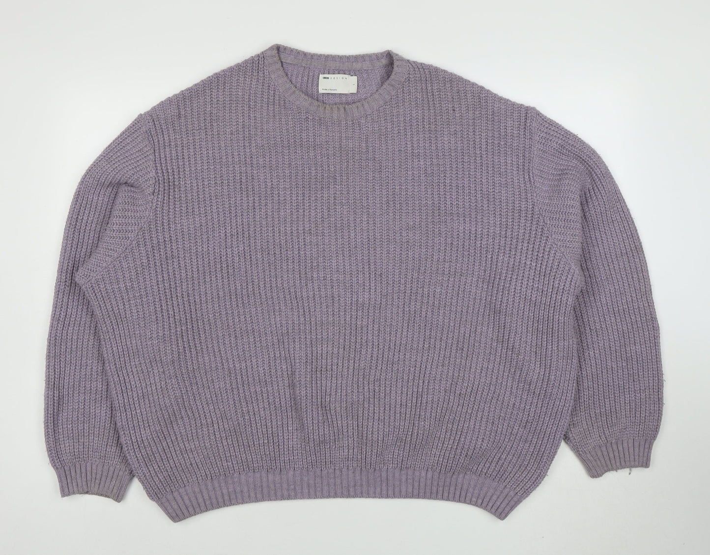 Mens UK Size L ASOS DESIGN Purple Pullover Jumper