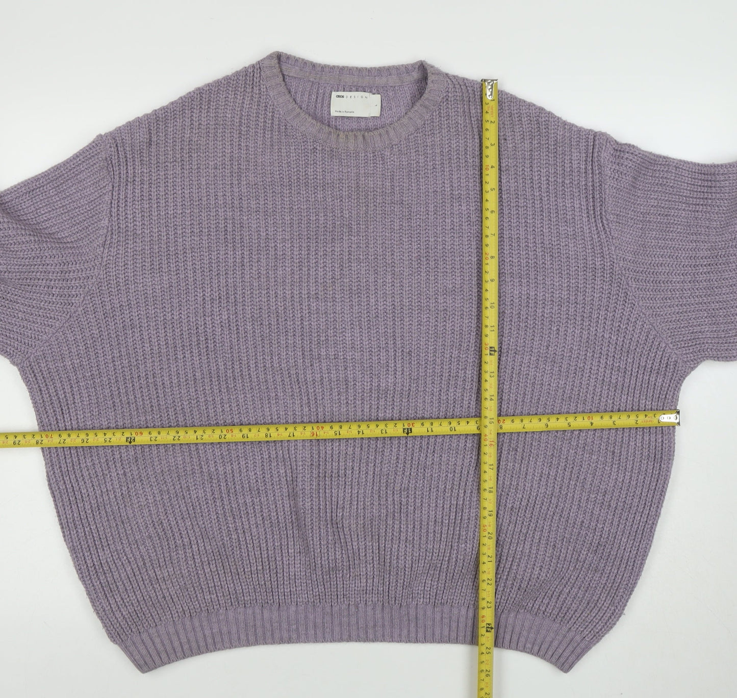 Mens UK Size L ASOS DESIGN Purple Pullover Jumper