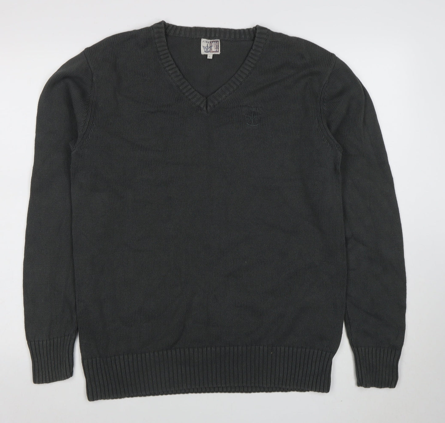 Mens UK Size L Firetrap Grey Pullover Jumper