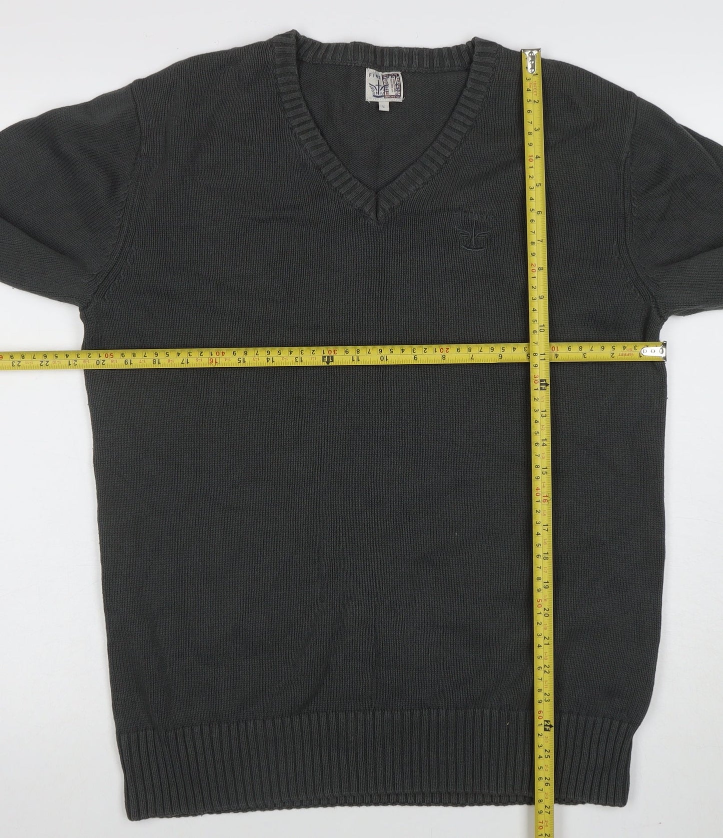 Mens UK Size L Firetrap Grey Pullover Jumper