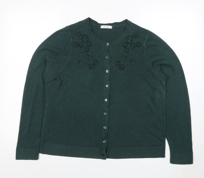 Marks and Spencer Women’s Green Beaded Cardigan Size 16