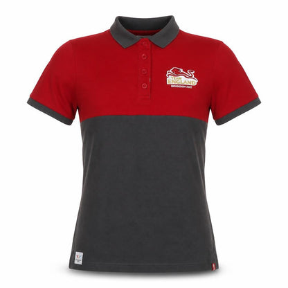 Womens UK Size 10 Team England Red Basic Polo