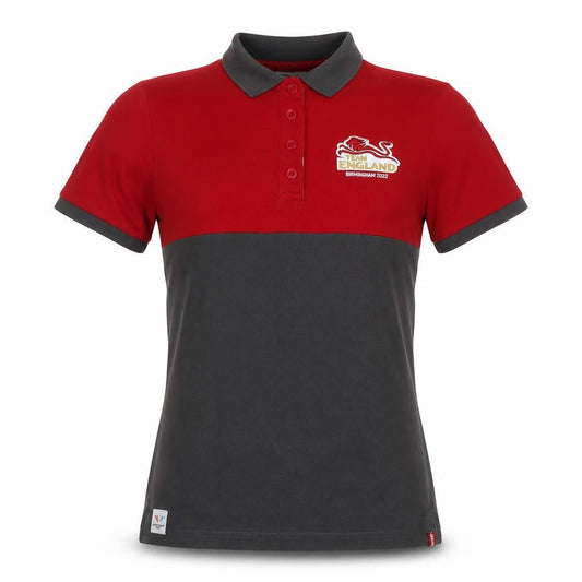Womens UK Size 10 Team England Red Basic Polo