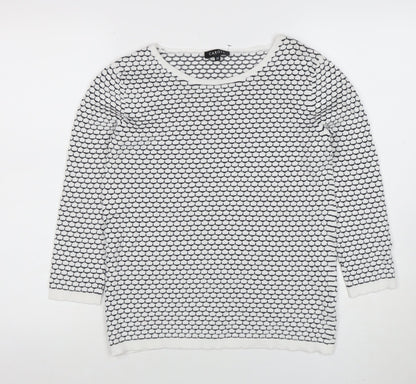 Womens UK Size 10 Caroll White Pullover Jumper