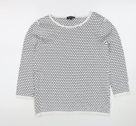 Womens UK Size 10 Caroll White Pullover Jumper