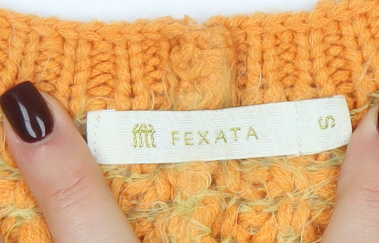 Womens UK Size S Fexata Orange Cape Jumper