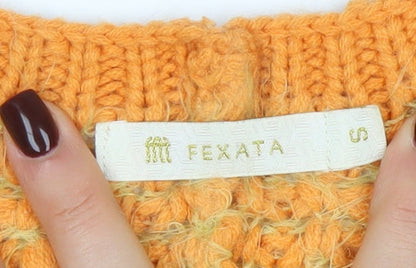 Womens UK Size S Fexata Orange Cape Jumper