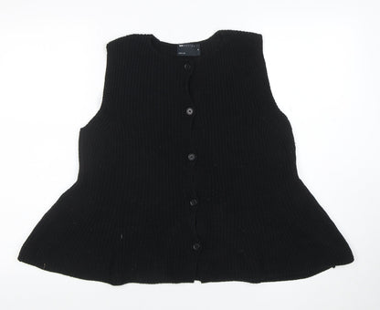 Womens UK Size M ASOS Design Black Cardigan Jumper