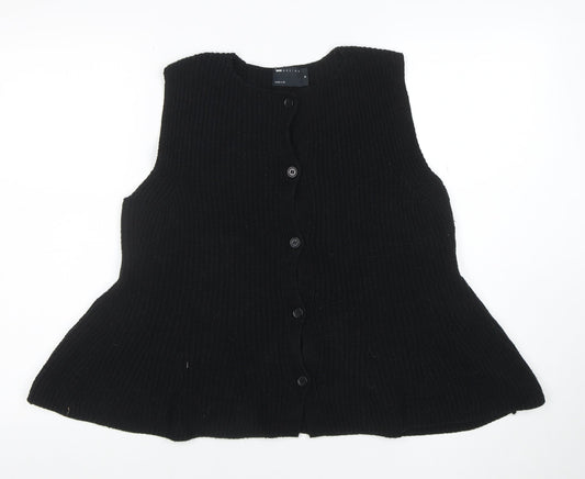 Womens UK Size M ASOS Design Black Cardigan Jumper