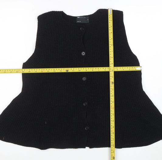 Womens UK Size M ASOS Design Black Cardigan Jumper