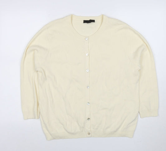 Womens UK Size L Zara Ivory Cardigan Jumper