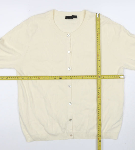 Womens UK Size L Zara Ivory Cardigan Jumper