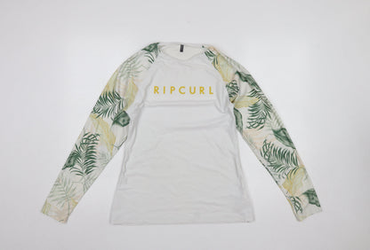 Womens UK Size 14 RIP CURL White Basic T-Shirt