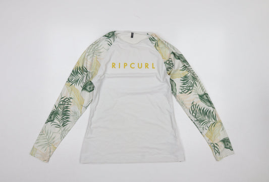 Womens UK Size 14 RIP CURL White Basic T-Shirt