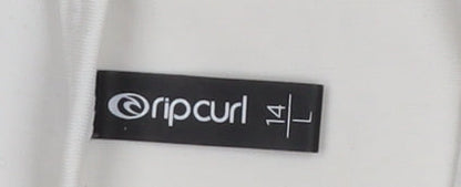 Womens UK Size 14 RIP CURL White Basic T-Shirt