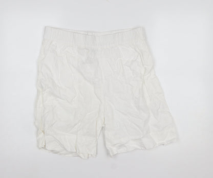 Carolyn Donnelly The Edit Womens White Linen Chino Shorts Size 14
