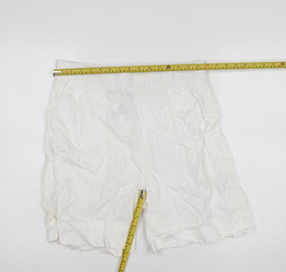 Carolyn Donnelly The Edit Womens White Linen Chino Shorts Size 14