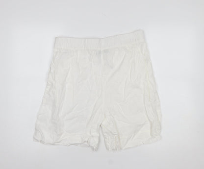 Carolyn Donnelly The Edit Womens White Linen Chino Shorts Size 14