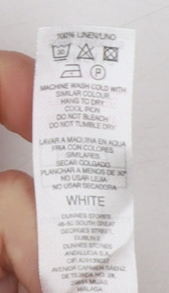 Carolyn Donnelly The Edit Womens White Linen Chino Shorts Size 14