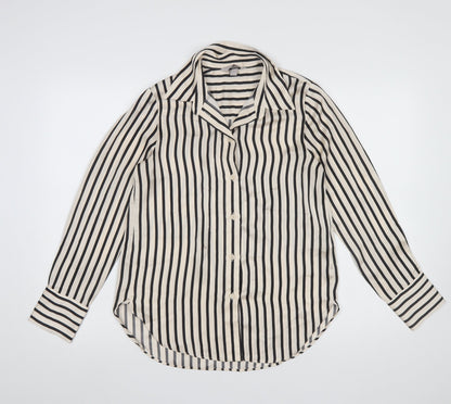 H&M Womens Striped Button-Up Long Sleeve Shirt XS Multicoloured