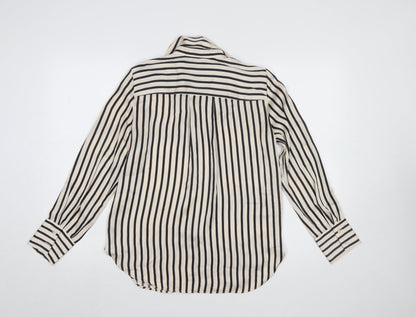 H&M Womens Striped Button-Up Long Sleeve Shirt XS Multicoloured