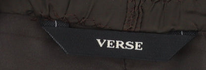 Verse Women's Brown Quilted Knit Sleeve Puffer Jacket Size 16