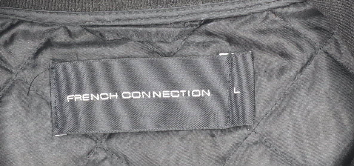 Mens UK Size L French Connection Black Quilted Coat